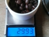 Weigh the coffee beans.