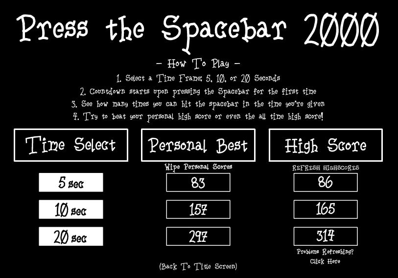 spacebar challenge game