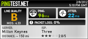 Three 3G pingtest by Pingtest.net