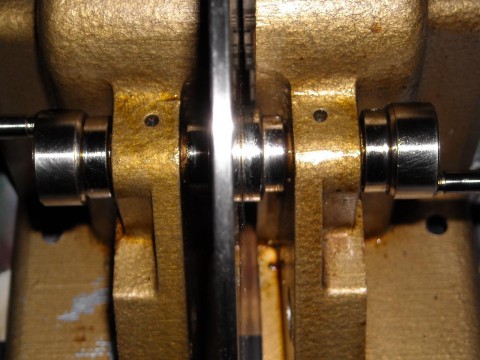 close-up of flywheel