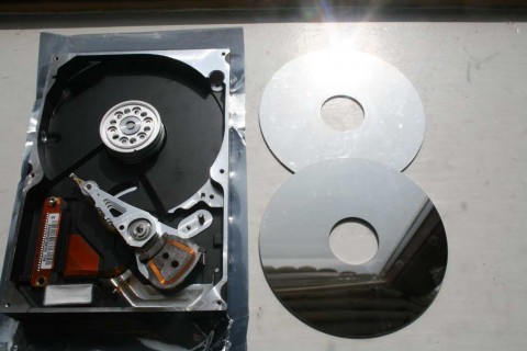 hard disc drive platters removed