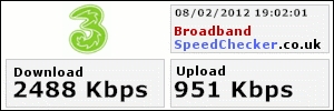 Three 3G speedtest by Broadband SpeedChecker.co.uk