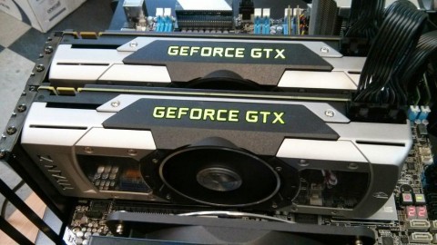 Two nVidia GeForce GTX Titan Z in test bench