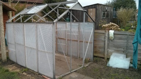 Greenhouse with all glass removed