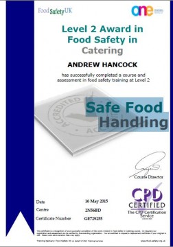  Level 2 Award in Food Safety in Catering - Safe Food Handling